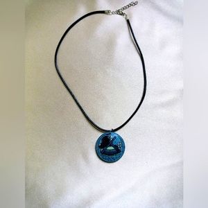 Handmade acrylic pendant with broom and a stick